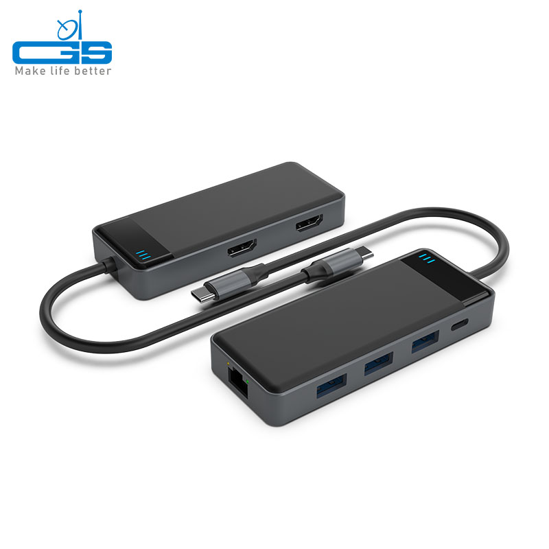 C to USB*3+HDMI*2+RJ45+PD